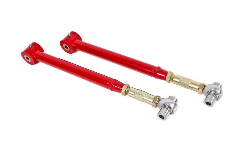BMR 05-14 S197 Mustang On-Car Adj. Lower Control Arms / Rod End Combo (Polyurethane) - Red Control Arms BMR Suspension