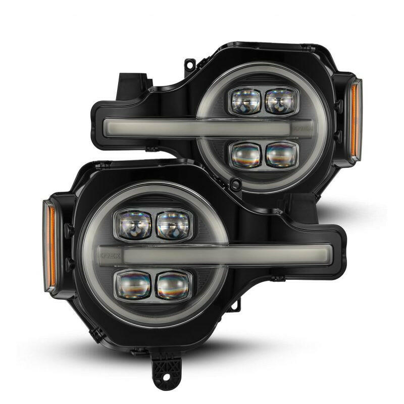 AlphaRex 21-23 Ford Bronco NOVA LED Projector Headlights Black Headlights AlphaRex