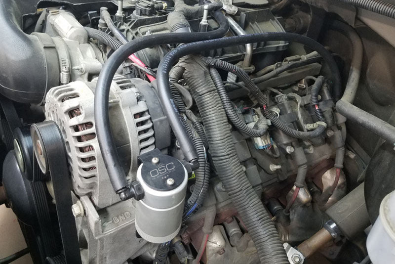 J&L 97-13 Chevy/GM Truck/SUV 4.8L/5.3L/6.0L/6.2L Driver Side Oil Separator 3.0 - Clear Anodized Oil Separators J&L