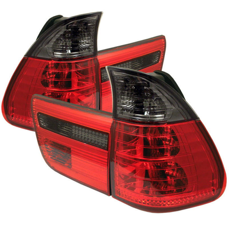 Spyder BMW E53 X5 00-06 4PCS Euro Style Tail Lights- Red Smoke ALT-YD-BE5300-RS Tail Lights SPYDER