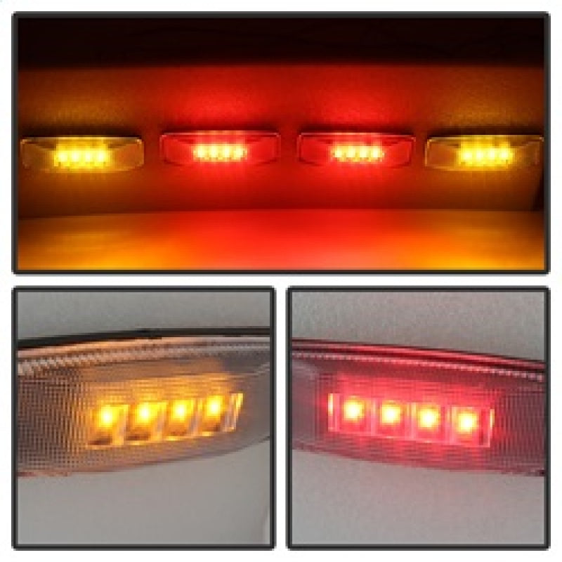 xTune Dodge Ram 94-02 Dually 2 Red LED+2 Amber LED Fender Lights 4pcs Clear ACC-LED-DR94-FE-C Sidemarkers & Indicators SPYDER
