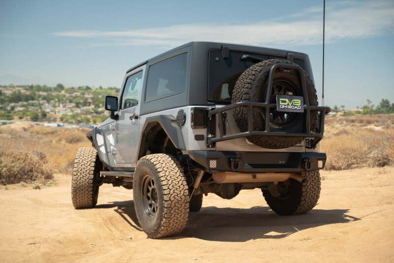 DV8 07-18 Jeep Wrangler JK Body Mounted Tire Carrier Chase Racks DV8 Offroad