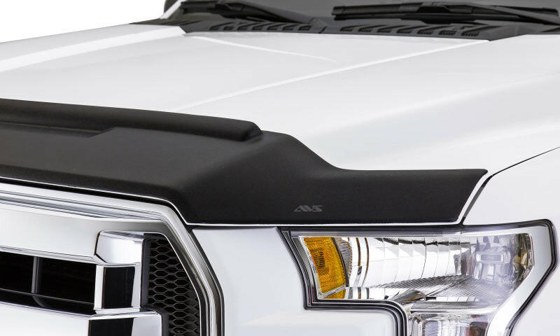 AVS 17-18 Ford F-150 Raptor Aeroskin II Textured Low Profile Hood Shield - Black Hood Deflectors AVS