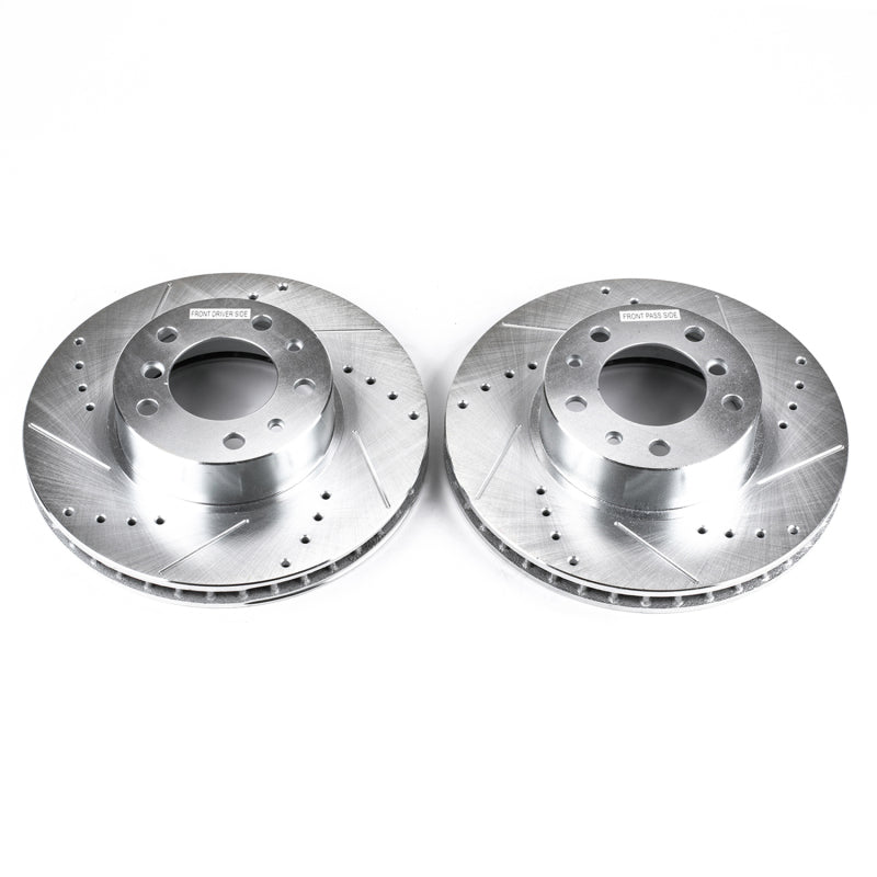 Power Stop 94-95 BMW 540i Front Evolution Drilled & Slotted Rotors - Pair Brake Rotors - Slot & Drilled PowerStop
