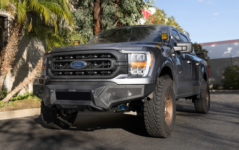 Go Rhino 21-23 Ford F-150 (4dr) Element Front Bumper w/ Fixed Light Bar Mount - Tex. Blk Bumpers - Steel Go Rhino