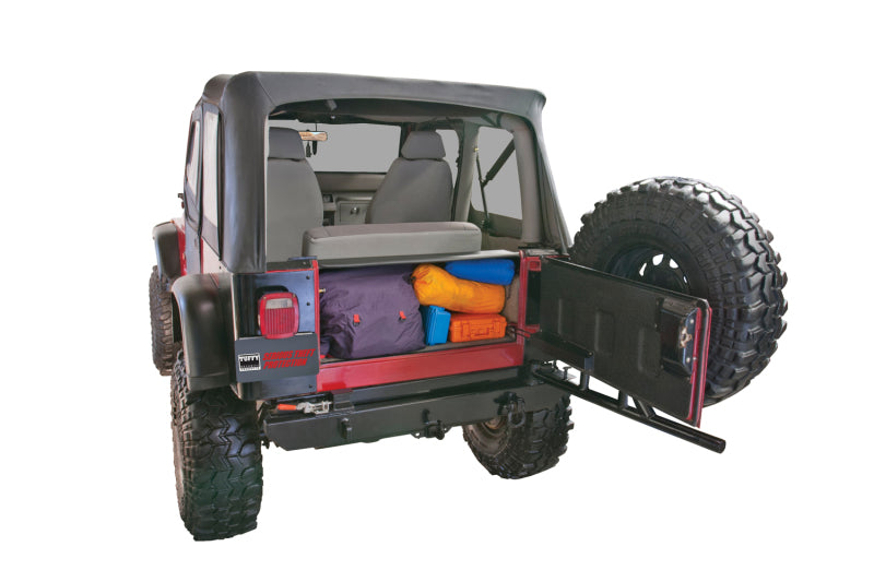 Tuffy Yj Tailgate Security Enclosure- 01Blk 8795 Yj Wg Cargo Boxes & Bags Tuffy Products