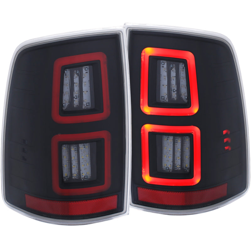 ANZO LED Black 13-17 Dodge Ram 1500/2500/3500 LED Taillights Black Tail Lights ANZO