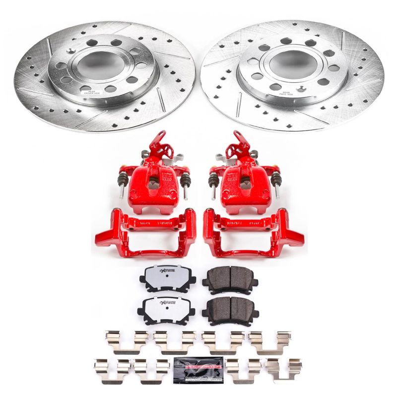 Power Stop 2008 Audi A3 Rear Z26 Street Warrior Brake Kit w/Calipers Brake Kits - Performance D&S PowerStop