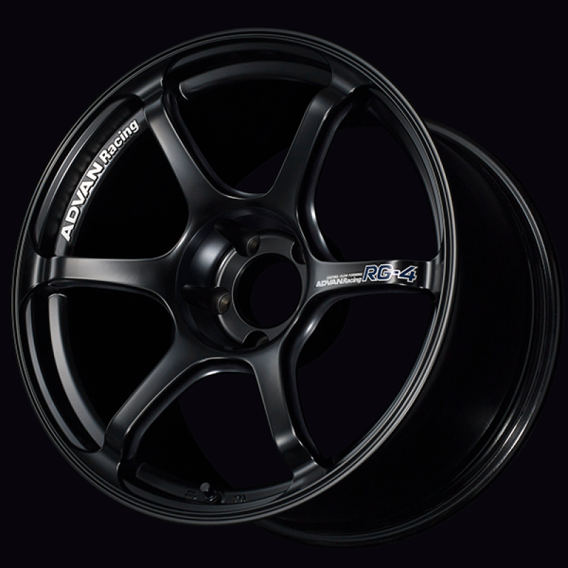 Advan RG-4 17x8.0 / +54 Offset / 5x114.3 / 73mm Bore / Semi Gloss Black Wheels - Cast Advan