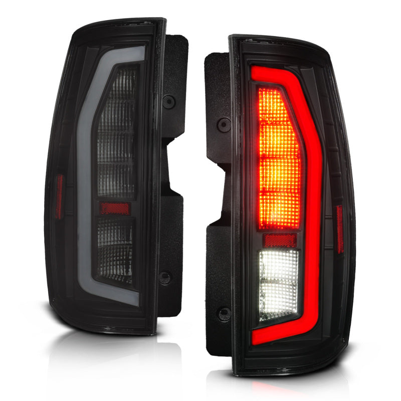 Anzo 07-14 Chevrolet Suburban / 07-14 GMC Yukon Black Full LED Tail Light Plank Style w/ Smoke Lens Tail Lights ANZO