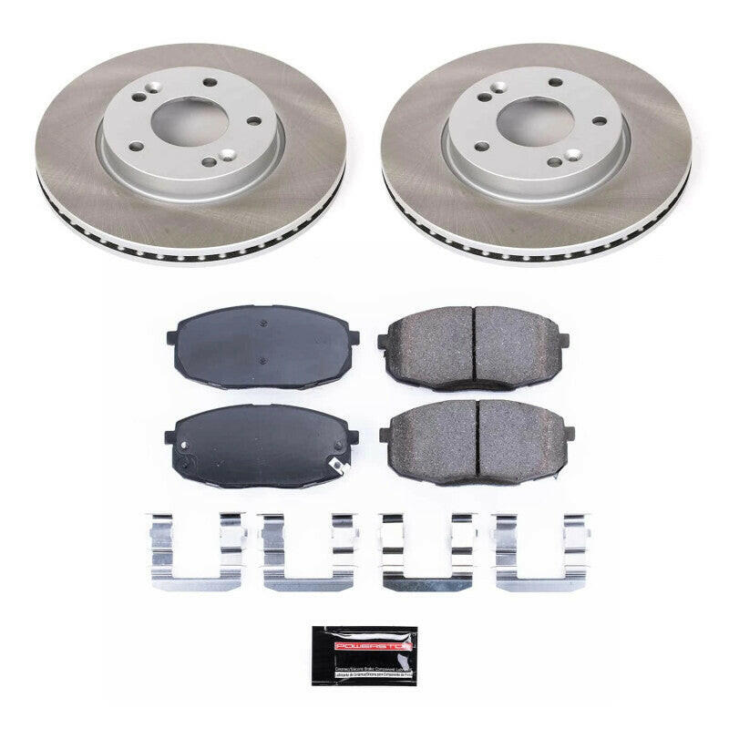 Power Stop 14-16 Kia Soul Front Semi-Coated Rotor Kit Brake Kits - Performance Blank PowerStop