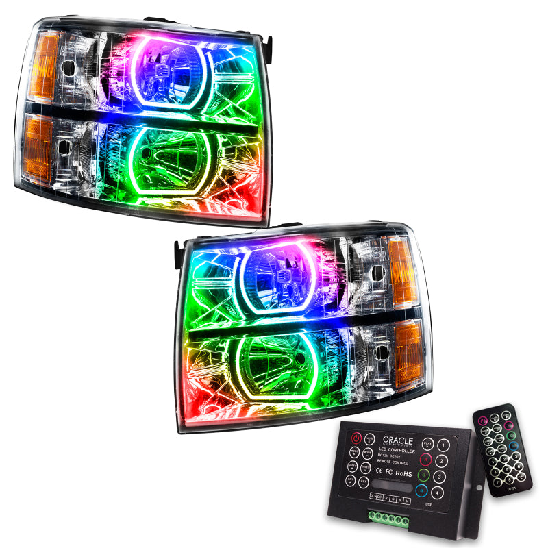 Oracle 07-13 Chevrolet Silverado SMD HL - Square Style - ColorSHIFT w/ 2.0 Controller Headlights ORACLE Lighting