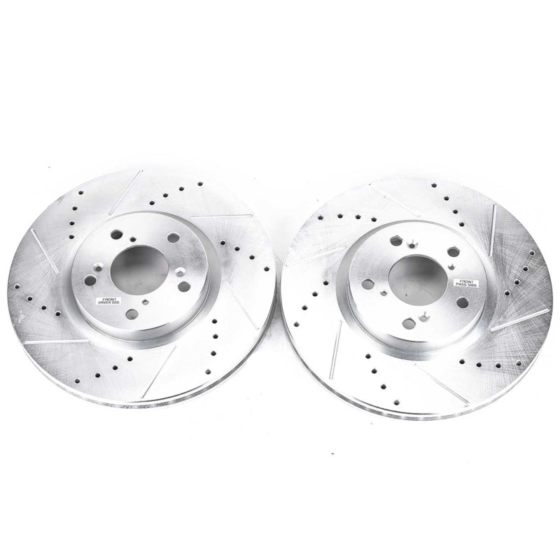 Power Stop 07-13 Acura MDX Front Evolution Drilled & Slotted Rotors - Pair Brake Rotors - Slot & Drilled PowerStop