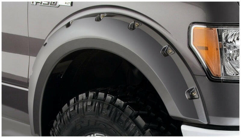 Bushwacker 09-14 Ford F-150 Styleside Pocket Style Flares 4pc 67.0/78.8/97.4in Bed - Black Fender Flares Bushwacker