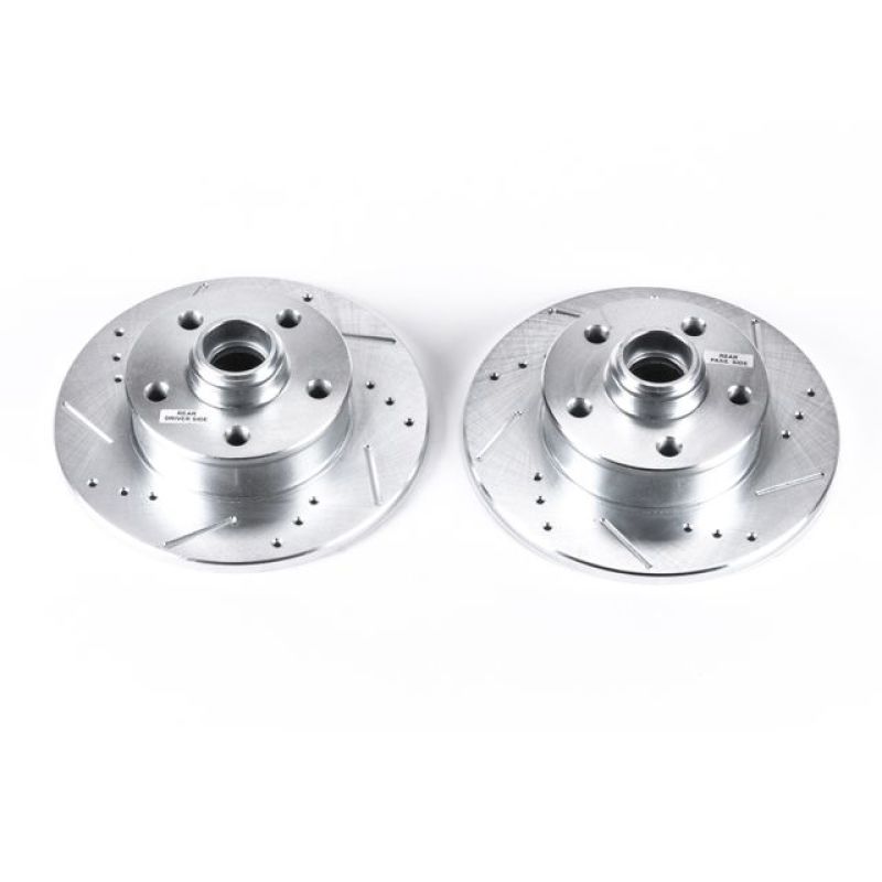 Power Stop 92-95 Volkswagen Corrado Rear Evolution Drilled & Slotted Rotors - Pair Brake Rotors - Slot & Drilled PowerStop