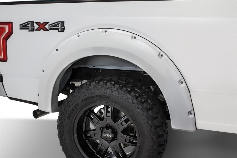 Bushwacker 16-17 Ford F-150 Styleside Pocket Style Flares 4pc 78.9/67.1/97.6in Bed - Oxford White Fender Flares Bushwacker