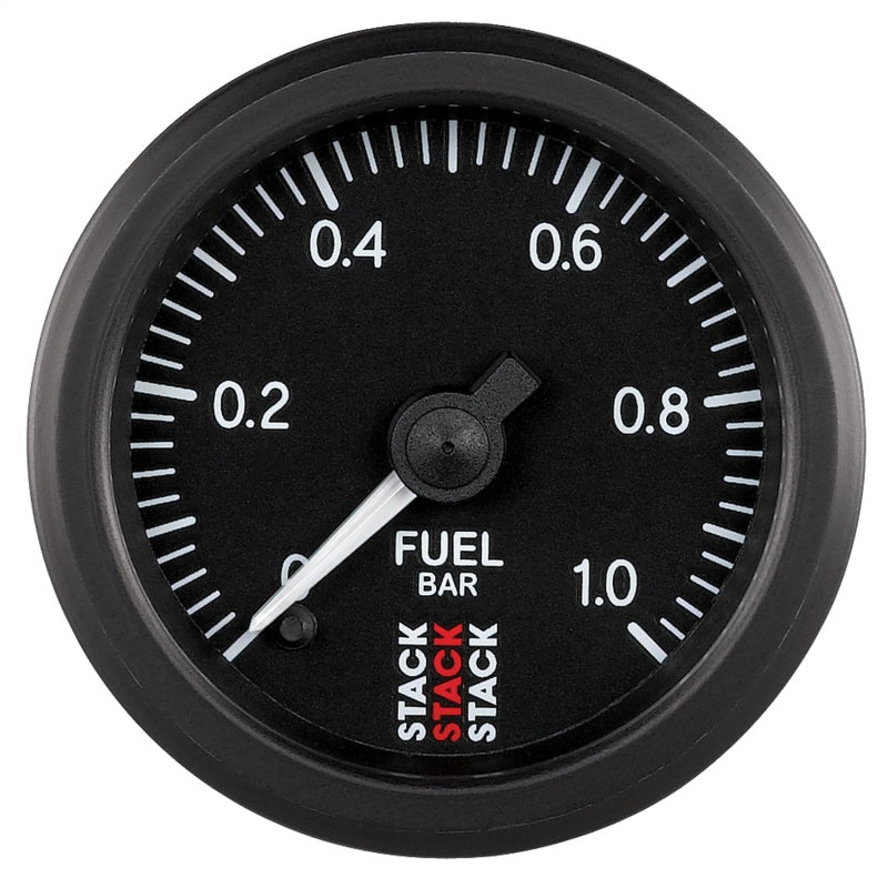 Autometer Stack 52mm 0-1 Bar M10 Male Pro Stepper Motor Fuel Pressure Gauge - Black Gauges AutoMeter