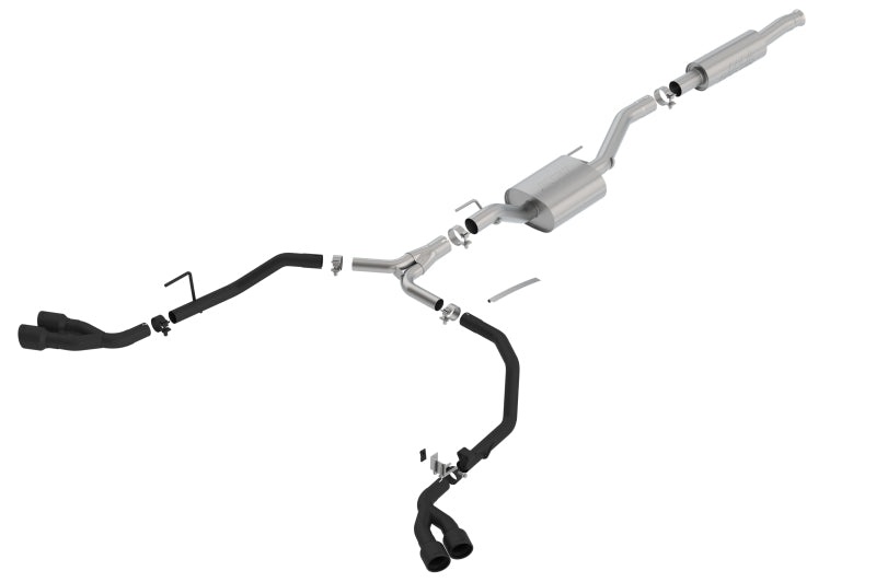 Borla 2020 Jeep Gladiator JT 3.6L V6 AT/MT AWD 2.75-2in S-Type Catback Ceramic Blk Tailpipe & Tips Catback Borla