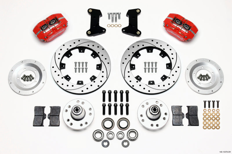 Wilwood Dynapro Dust-Boot Front Kit 12.19in Drilled Red 74-80 Pinto/Mustang II Disc Spindle only Big Brake Kits Wilwood