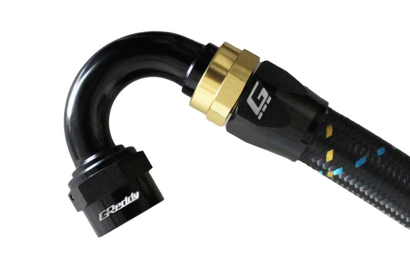 GReddy AN12 150 DEGREE HOSE END SWIVEL BLACK/GOLD ANODIZED Oil Line Kits GReddy