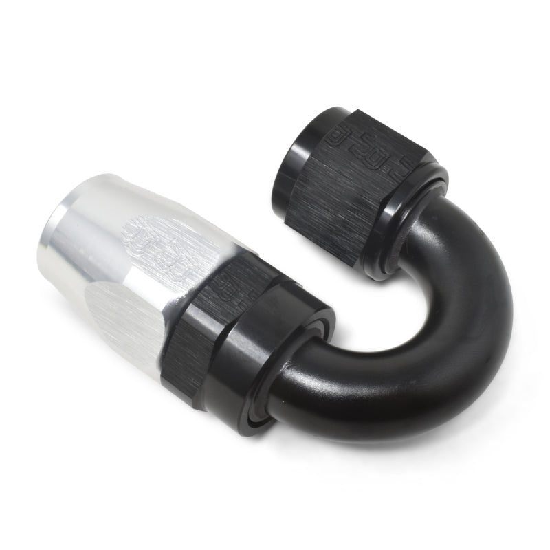 Russell Performance -12 AN Black/Silver 180 Degree Tight Radius Full Flow Swivel Hose End Fittings Russell