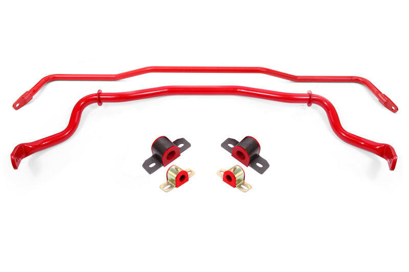 BMR 15-22 S550 Mustang Sway Bar Kit with Bushings Front and Rear Red Sway Bars BMR Suspension