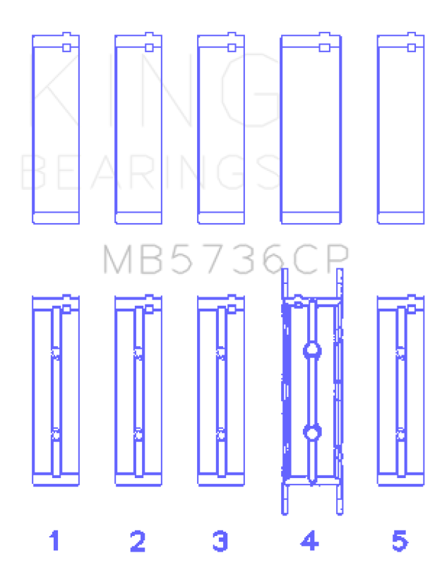 King Engine Bearings Ford Powerstroke 6.0L/6.4L Diesel (Size +0.026mm) Crankshaft Main Bearing Set Bearings King Engine Bearings