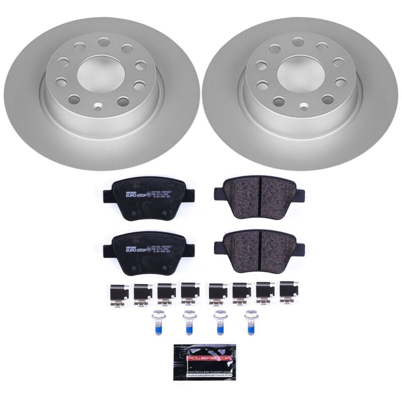 Power Stop 10-12 Audi A3 Rear Euro-Stop Brake Kit Brake Kits - OE PowerStop