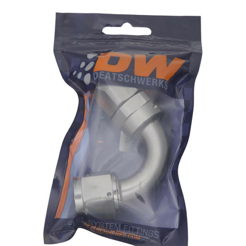 DeatschWerks 10AN Female Swivel 120-Degree Hose End CPE - Anodized Titanium Fittings DeatschWerks
