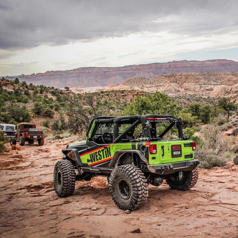 Westin 07-18 Jeep Wrangler JK WJ2 Rear Bumper - Textured Black Bumpers - Steel Westin
