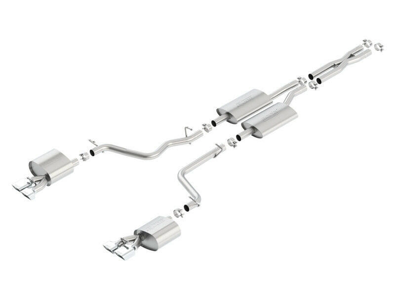 Borla 11-14 Dodge Challenger 3.6L AT/MT RWD 2Dr Single Split Rear Exit Rectangle Tip Catback Exhaust Catback Borla