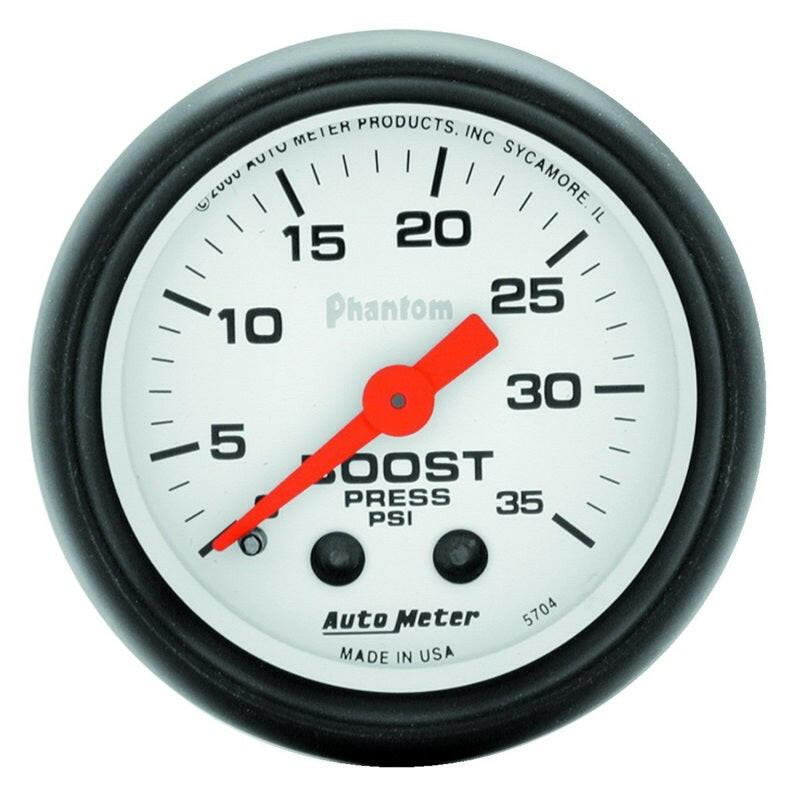 Autometer Phantom 52mm 35 PSI Mechanical Boost Gauge Gauges AutoMeter