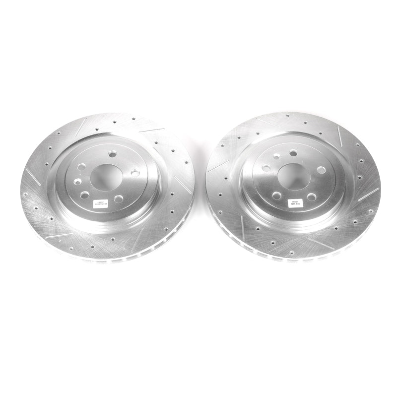 Power Stop 09-18 Cadillac CTS Rear Evolution Drilled & Slotted Rotors - Pair Brake Rotors - Slot & Drilled PowerStop