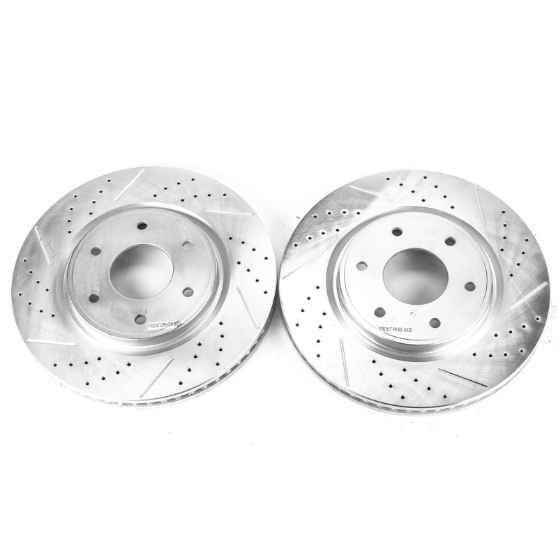 Power Stop 05-07 Infiniti QX56 Front Evolution Drilled & Slotted Rotors - Pair Brake Rotors - Slot & Drilled PowerStop