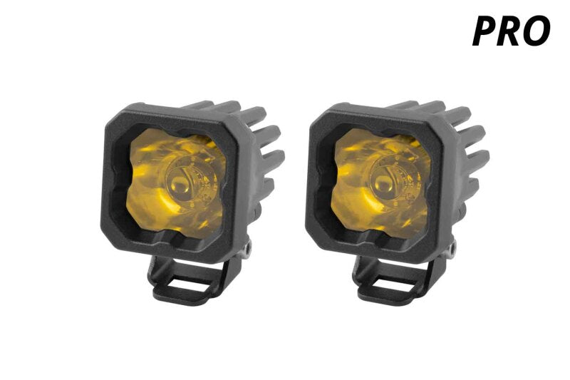 Diode Dynamics Stage Series C1 LED Pod Pro - Yellow Flood Standard ABL (Pair) Light Accessories and Wiring Diode Dynamics