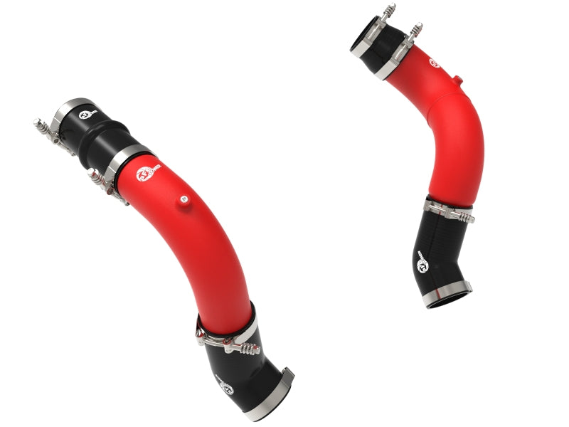 aFe BladeRunner 3in & 3-1/2in AL Hot and Cold Charge Pipe Kit Red RAM Diesel Trucks 25-26 L6-6.7L Intercoolers aFe