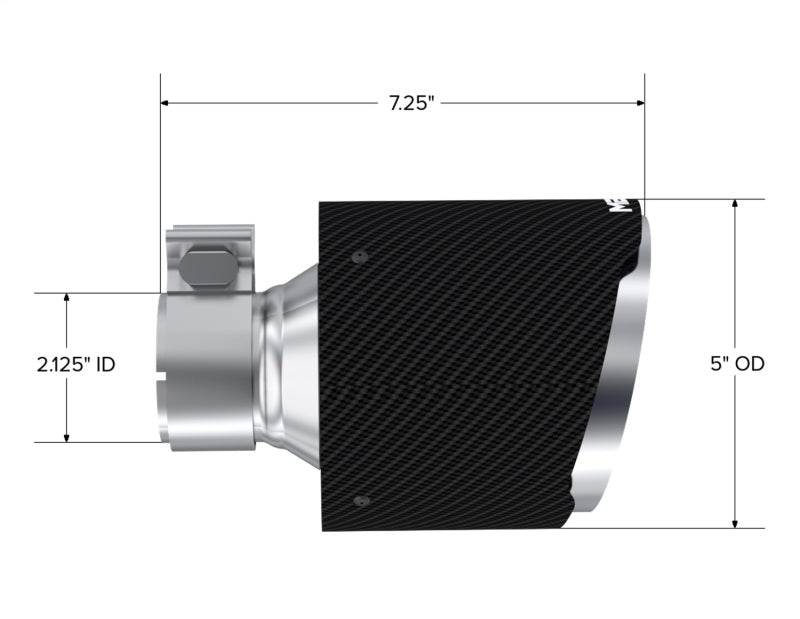 MBRP CF Tip 2.125in ID, 5in OD Out, 7.25in Length, Pair 17-25 BRZ/GR86 Tips MBRP