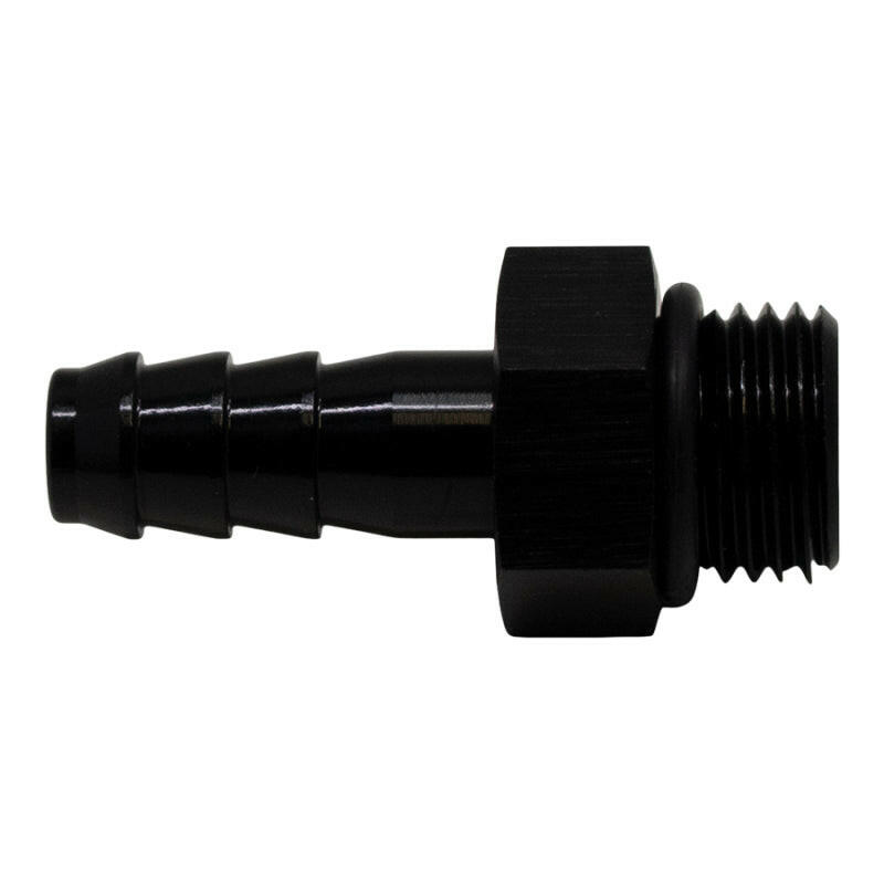 DeatschWerks 6AN ORB Male to 5/16in Male Triple Barb Fitting (Incl O-Ring) - Anodized Matte Black Fittings DeatschWerks