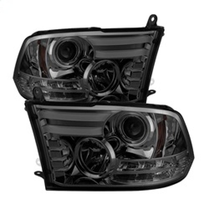 Spyder Dodge Ram 13-15 Projector Headlights Light Bar DRL Smoke PRO-YD-DR13-LBDRL-SM Headlights SPYDER