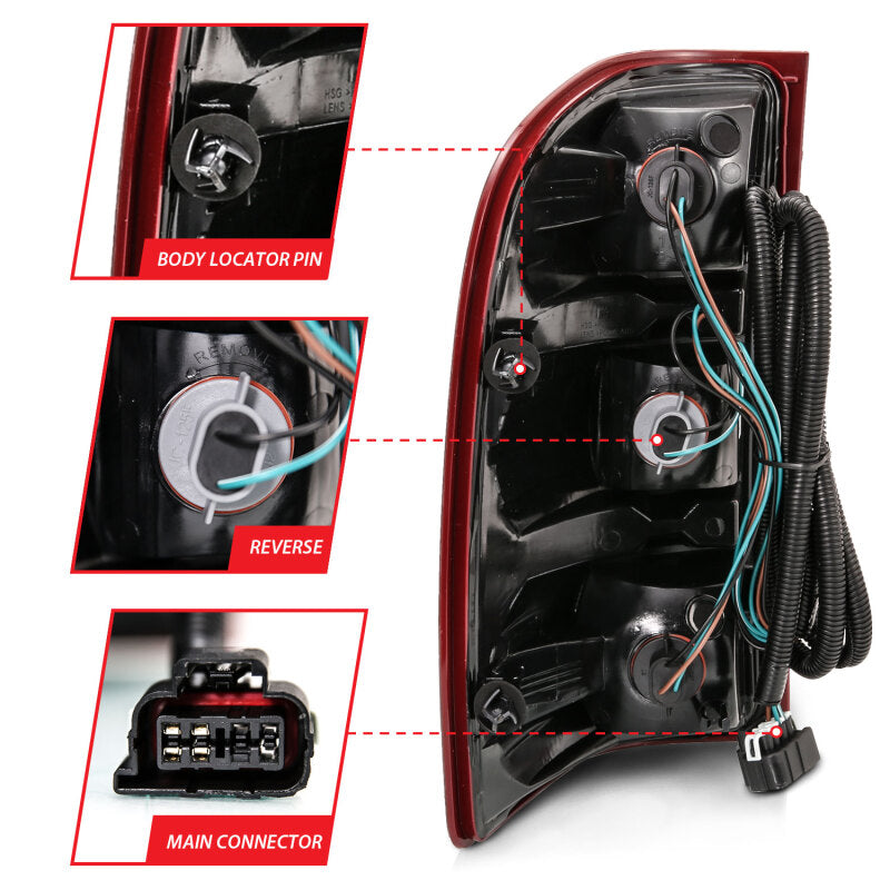 ANZO 2007-2013 Chevy Silverado Taillight Red/Clear Lens (OE Replacement) Tail Lights ANZO