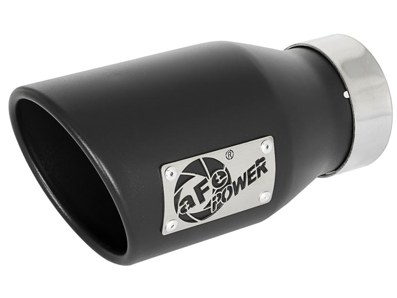 aFe MACH Force-Xp 409 SS Exhaust Tip Black (Left Side) 3in In x 4-1/2in Out x 9in L Clamp-On Catback aFe