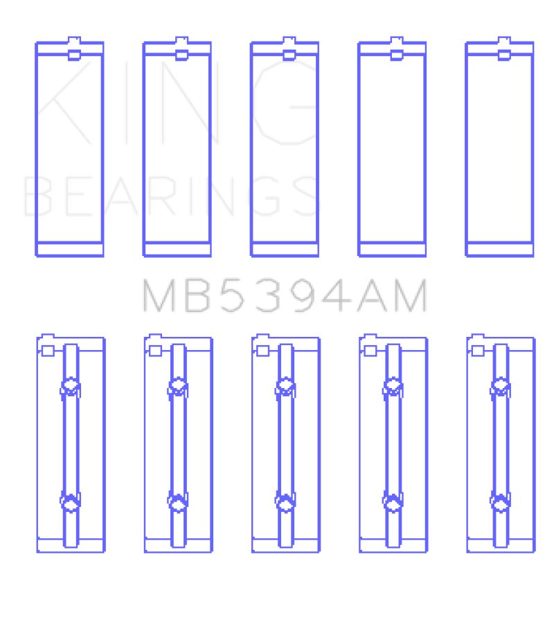 King Engine Bearings Toyota Scion XA/XB 1NZFE (Size STD) Bi-Metal Aluminum Main Bearing Set Bearings King Engine Bearings