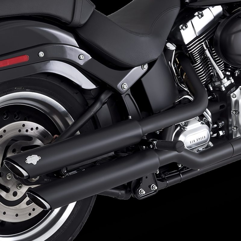 Vance & Hines HD Softail 07-17 Fatboy Twin Slash Chrome Slip-On Exhaust Motorcycle Slip-On Vance and Hines