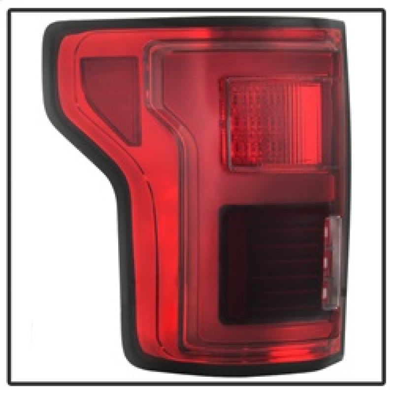 Spyder 15-18 Ford F-150 LED Tail Lights (w/Blind Spot) - Red Clear (ALT-YD-FF15015BS-LBLED-RC) Tail Lights SPYDER