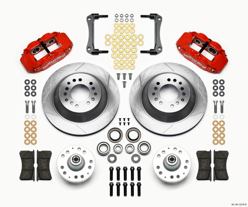 Wilwood Narrow Superlite 6R Front Hub & 1PC Rtr Kit 12.88in-Red 70-78 Camaro Big Brake Kits Wilwood