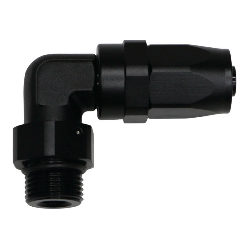 DeatschWerks 8AN ORB Female Swivel 90-Degree Hose End CPE - Anodized Matte Black Fittings DeatschWerks