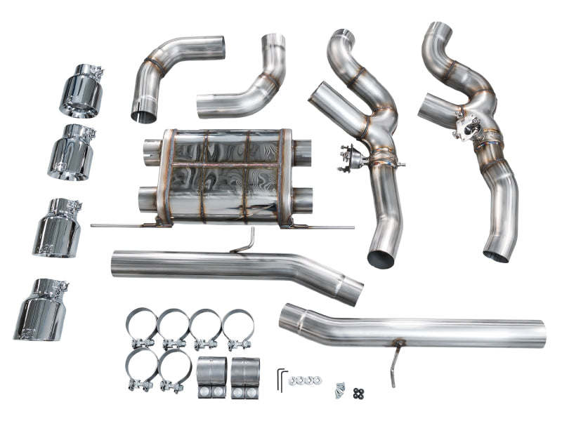 AWE Tuning 20-25 BMW X3 M/M Comp (F97) AWD SwitchPath Axle-Back Exhaust - Chrome Silver Tips Axle Back AWE Tuning