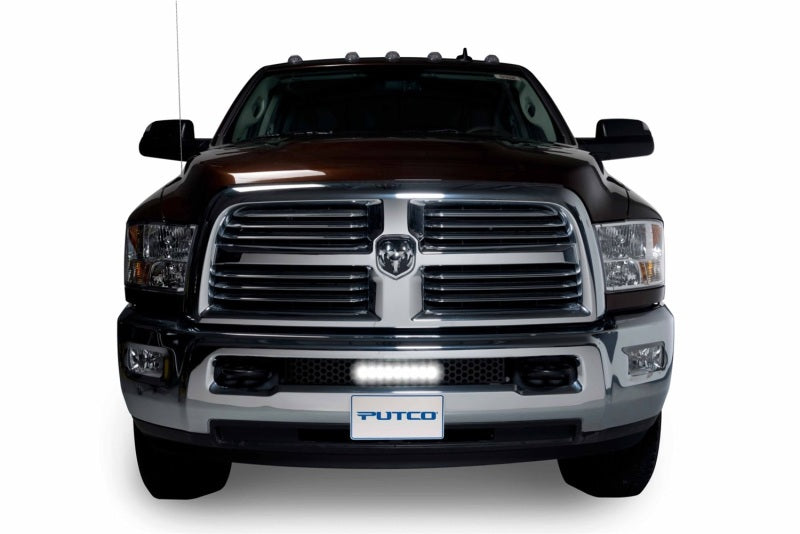 Putco 11-18 Ram HD - SS Punch Style Bumper Grille Insert w/ 10in Luminix Light Bar (Black) Grilles Putco