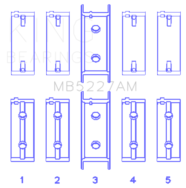 King Engine Bearings Mitsubishi 4G63/4G63T (92) (Size +0.50mm) Main Bearing Set Bearings King Engine Bearings