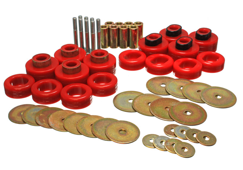 Energy Suspension Cab Mount Set - Club Cab - Red Bushing Kits Energy Suspension